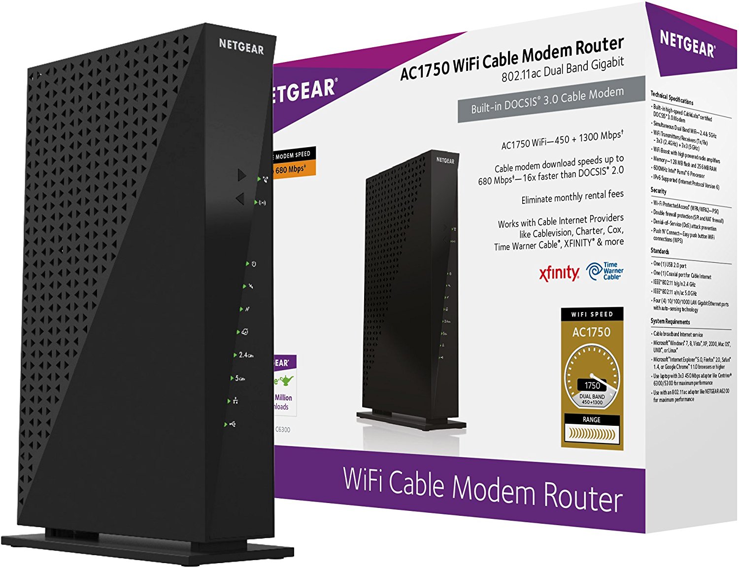 best cable Modem Router Combo - netgear ac1750